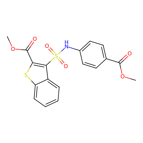 Methyl 3-[(4-methoxycarbonylphenyl)sulfamoyl]-1-benzothiophene-2-carboxylate structure