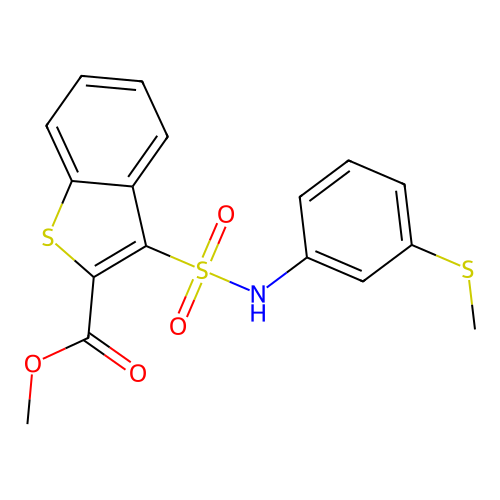Methyl 3-{[3-(methylsulfanyl)phenyl]sulfamoyl}-1-benzothiophene-2-carboxylate structure