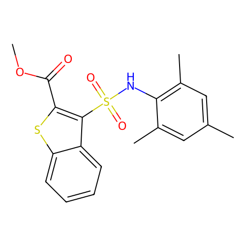 Methyl 3-[(2,4,6-trimethylphenyl)sulfamoyl]-1-benzothiophene-2-carboxylate structure