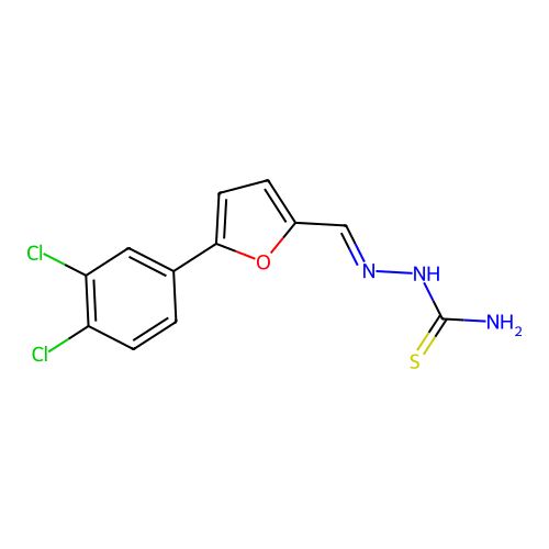 [[5-(3,4-Dichlorophenyl)furan-2-yl]methylideneamino]thiourea structure