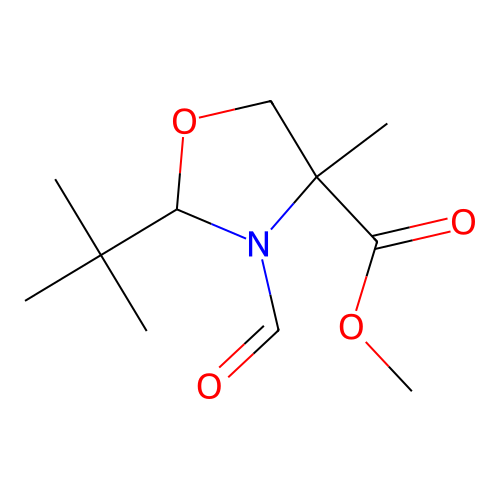 Methyl(2R,4S)-2-(tert-Butyl)-3-formyl-4-methyloxazolidine-4-carboxylate structure