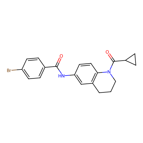 4-bromo-N-[1-(cyclopropanecarbonyl)-3,4-dihydro-2H-quinolin-6-yl]benzamide structure