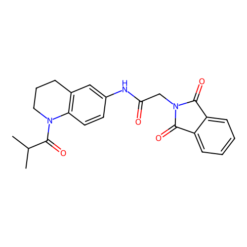 2-(1,3-dioxo-2,3-dihydro-1H-isoindol-2-yl)-N-[1-(2-methylpropanoyl)-1,2,3,4-tetrahydroquinolin-6-yl]acetamide structure