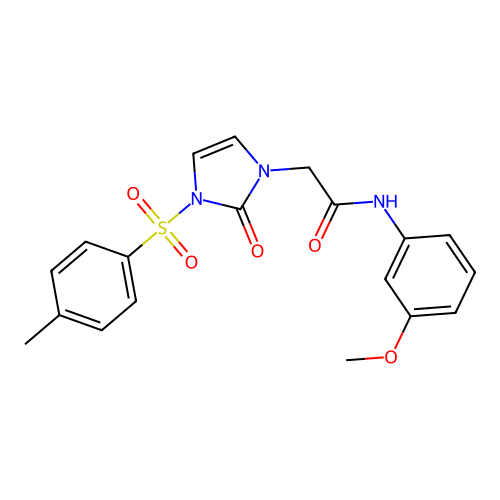N-(3-methoxyphenyl)-2-(2-oxo-3-tosyl-2,3-dihydro-1H-imidazol-1-yl)acetamide structure