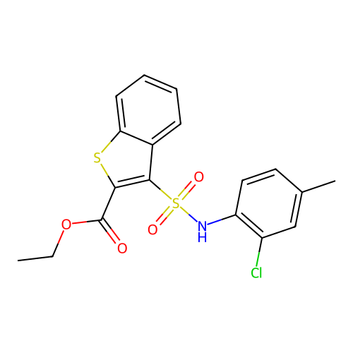 Ethyl 3-[(2-chloro-4-methylphenyl)sulfamoyl]-1-benzothiophene-2-carboxylate structure
