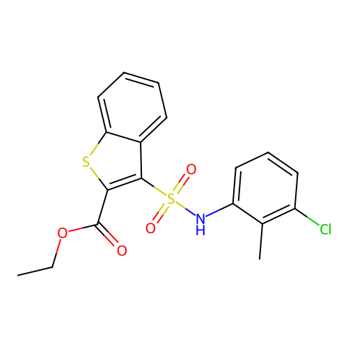 Ethyl 3-[(3-chloro-2-methylphenyl)sulfamoyl]-1-benzothiophene-2-carboxylate structure