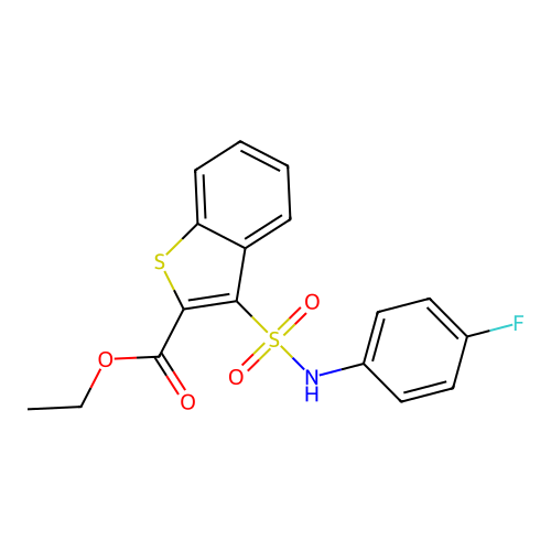 Ethyl 3-[(4-fluorophenyl)sulfamoyl]-1-benzothiophene-2-carboxylate structure
