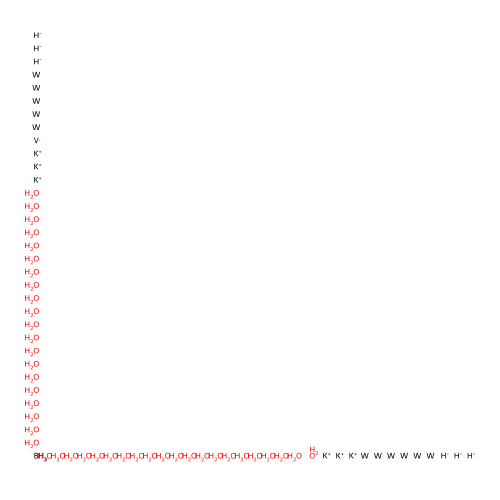 Hexapotassium-alpha-vanado-11-tungstoborate structure