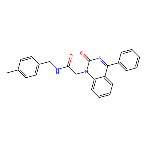 N-[(4-methylphenyl)methyl]-2-(2-oxo-4-phenylquinazolin-1-yl)acetamide structure