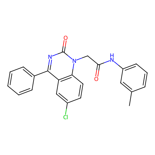 2-(6-chloro-2-oxo-4-phenylquinazolin-1-yl)-N-(3-methylphenyl)acetamide structure