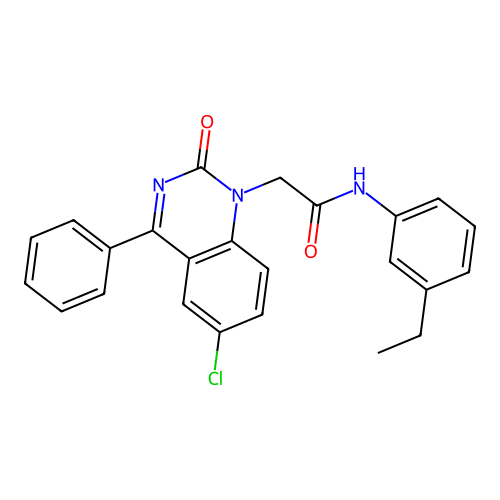 2-(6-chloro-2-oxo-4-phenyl-1,2-dihydroquinazolin-1-yl)-N-(3-ethylphenyl)acetamide structure