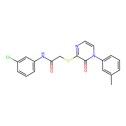 N-(3-chlorophenyl)-2-[4-(3-methylphenyl)-3-oxopyrazin-2-yl]sulfanylacetamide structure