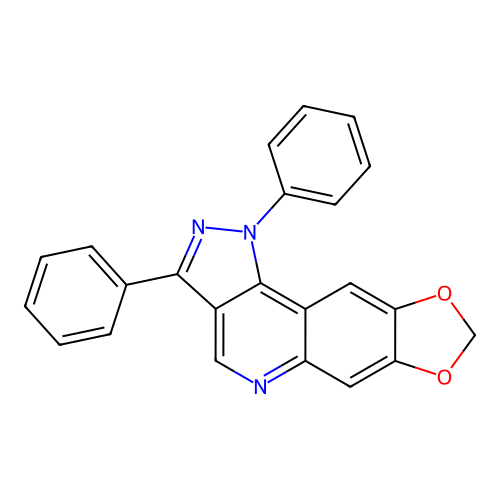 1,3-diphenyl-1H-[1,3]dioxolo[4,5-g]pyrazolo[4,3-c]quinoline structure