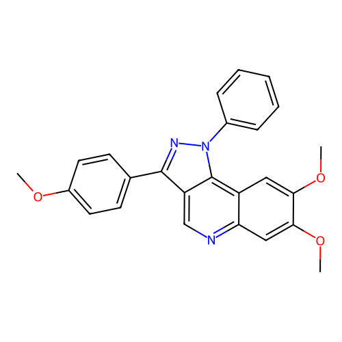 7,8-dimethoxy-3-(4-methoxyphenyl)-1-phenyl-1H-pyrazolo[4,3-c]quinoline structure