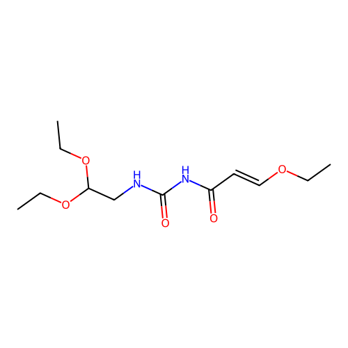 N-(2,2-diethoxyethylcarbamoyl)-3-ethoxyprop-2-enamide structure