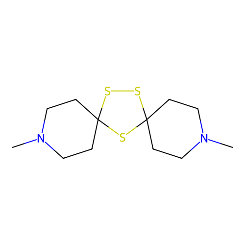 3,11-Dimethyl-7,14,15-trithia-3,11-diazadispiro(5.1.5.2)pentadecane structure