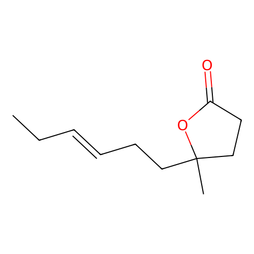 2(3H)-Furanone, 5-(3-hexenyl)dihydro-5-methyl-, (E)- structure