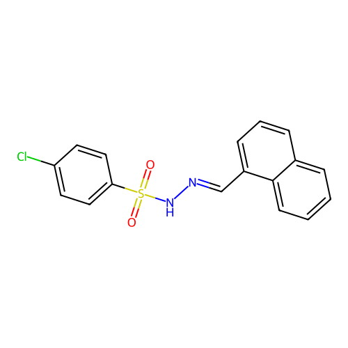 4-chloro-N-[(E)-naphthalen-1-ylmethylideneamino]benzenesulfonamide structure