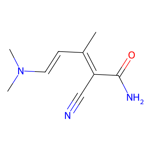 2,4-Pentadienamide, 2-cyano-5-(dimethylamino)-3-methyl- structure