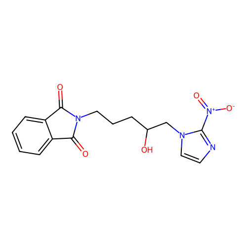 2-[4-Hydroxy-5-(2-nitroimidazol-1-yl)pentyl]isoindole-1,3-dione structure