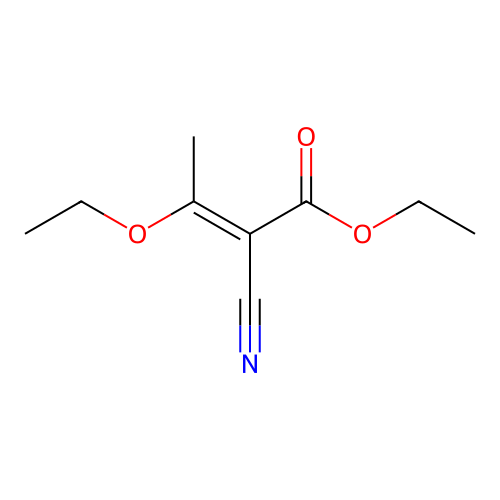 ethyl (2E)-2-cyano-3-ethoxybut-2-enoate structure