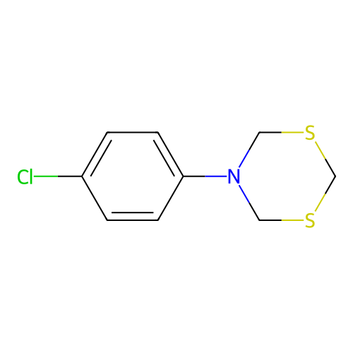 5-(4-Chlorophenyl)-1,3,5-dithiazinane structure