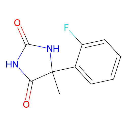 5-(2-Fluorophenyl)-5-methylimidazolidine-2,4-dione structure