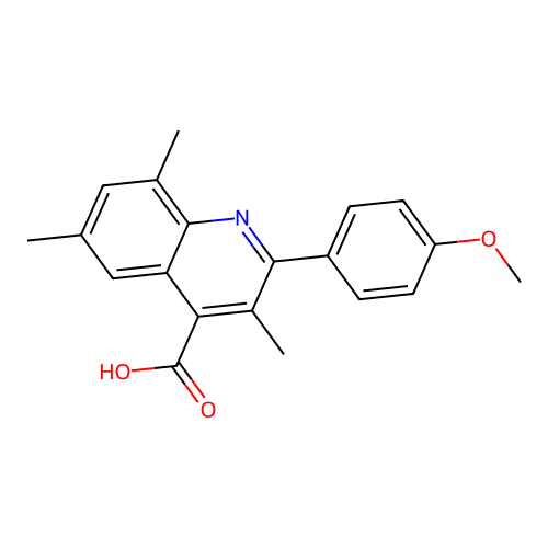 2-(4-Methoxyphenyl)-3,6,8-trimethylquinoline-4-carboxylic acid structure
