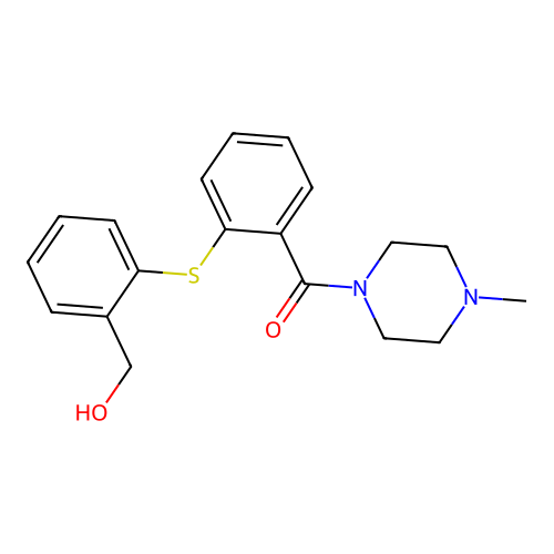 Piperazine, 1-[2-[[2-(hydroxymethyl)phenyl]thio]benzoyl]-4-methyl- structure