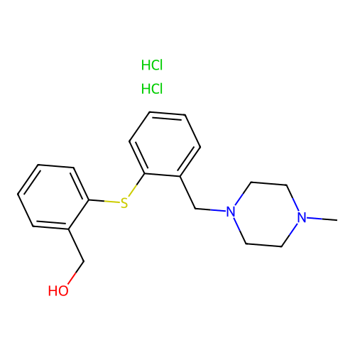 1-(2-(2-Hydroxymethylphenylthio)benzyl)-4-methylpiperazine dihydrochloride structure