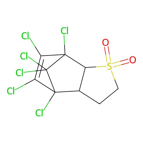 4,5,6,7,8,8-hexachloro-2,3,3a,4,7,7a-hexahydro-4,7-methano-1-benzothiophene 1,1-dioxide structure