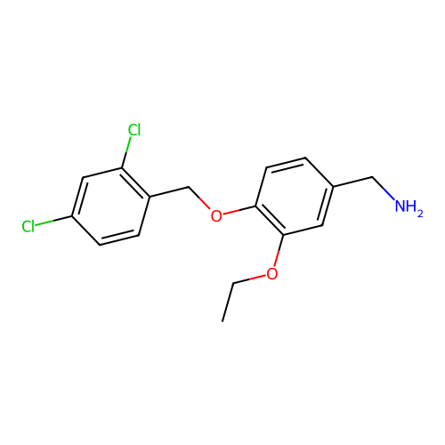 1-{4-[(2,4-Dichlorobenzyl)oxy]-3-ethoxyphenyl}methanamine structure