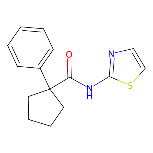 1-phenyl-N-(1,3-thiazol-2-yl)cyclopentane-1-carboxamide structure