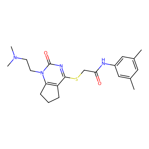 2-({1-[2-(dimethylamino)ethyl]-2-oxo-1H,2H,5H,6H,7H-cyclopenta[d]pyrimidin-4-yl}sulfanyl)-N-(3,5-dimethylphenyl)acetamide structure