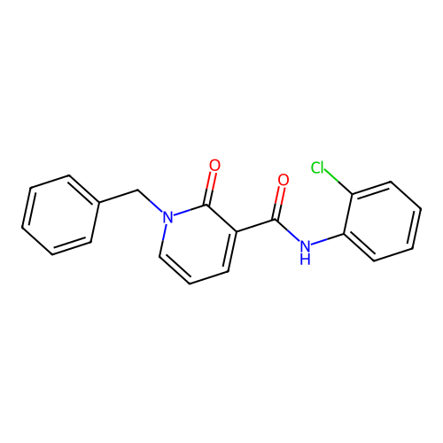 1-benzyl-N-(2-chlorophenyl)-2-oxo-1,2-dihydropyridine-3-carboxamide structure