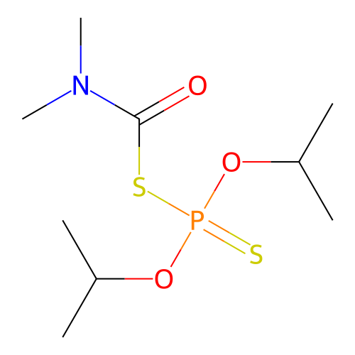 S-di(propan-2-yloxy)phosphinothioyl N,N-dimethylcarbamothioate structure