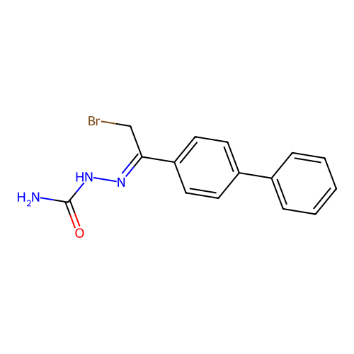 [[2-Bromo-1-(4-phenylphenyl)ethylidene]amino]urea structure