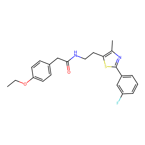 2-(4-ethoxyphenyl)-N-{2-[2-(3-fluorophenyl)-4-methyl-1,3-thiazol-5-yl]ethyl}acetamide structure
