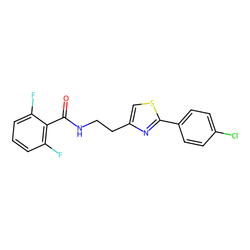 N-{2-[2-(4-chlorophenyl)-1,3-thiazol-4-yl]ethyl}-2,6-difluorobenzamide structure
