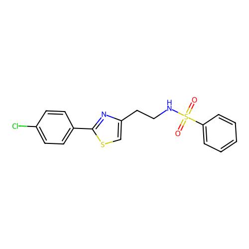 N-{2-[2-(4-chlorophenyl)-1,3-thiazol-4-yl]ethyl}benzenesulfonamide structure