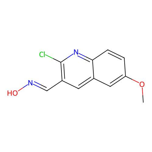 2-Chloro-6-methoxy-3-quinolinecarboxaldehyde oxime structure