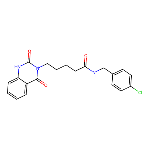 N-[(4-chlorophenyl)methyl]-5-(2,4-dioxo-1H-quinazolin-3-yl)pentanamide structure