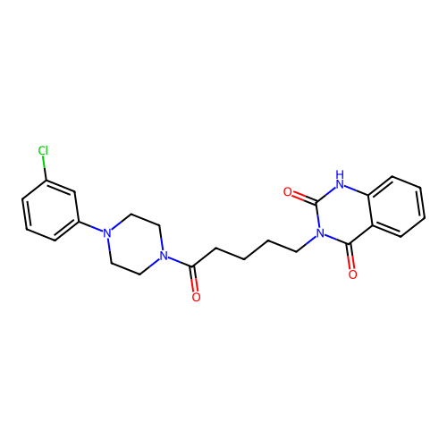 3-[5-[4-(3-chlorophenyl)piperazin-1-yl]-5-oxopentyl]-1H-quinazoline-2,4-dione structure