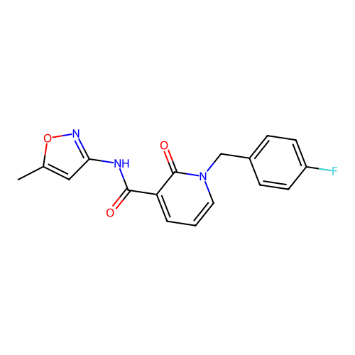 1-[(4-fluorophenyl)methyl]-N-(5-methyl-1,2-oxazol-3-yl)-2-oxo-1,2-dihydropyridine-3-carboxamide structure