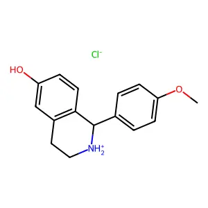 6-Isoquinolinol, 1,2,3,4-tetrahydro-1-(4-methoxyphenyl)-, hydrochloride structure