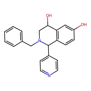 4,6-Isoquinolinediol, 1,2,3,4-tetrahydro-2-(phenylmethyl)-1-(4-pyridinyl)- structure