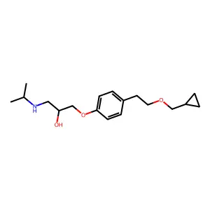(2S)-1-[4-[2-(环丙基甲氧基)乙基]苯氧基]-3-(异丙基氨基)丙-2-醇 structure