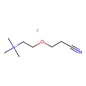 2-(2-Cyanoethoxy)-N,N,N-trimethylethan-1-aminium iodide structure