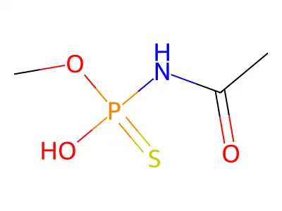 Phosphoramidothioic acid, acetyl-, O-methyl ester structure