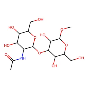 甲基3-O-(2-乙酰氨基-2-脱氧-β-D-吡喃葡萄糖基)-β-D-吡喃半乳糖苷 structure